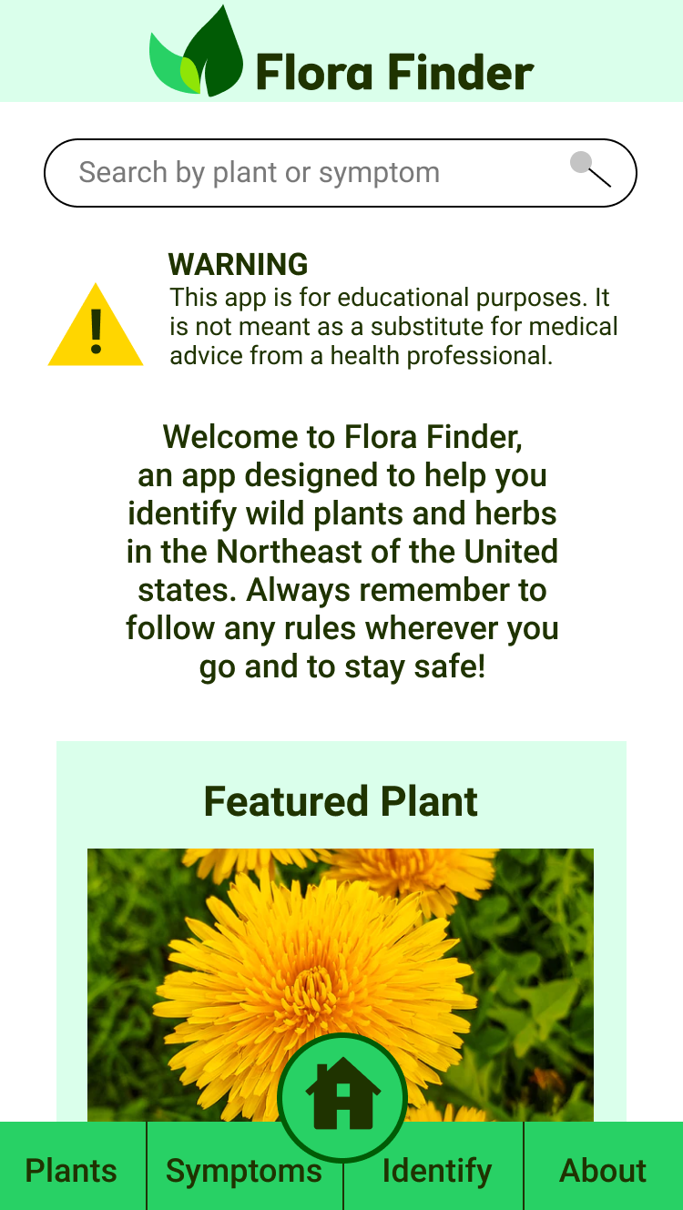 Flora Finder App Welcome